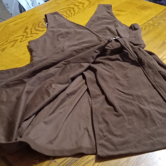 HALARA DRESS Womens Large BROWN CORDUROY Work Casual NEW - Picture 5 of 8
